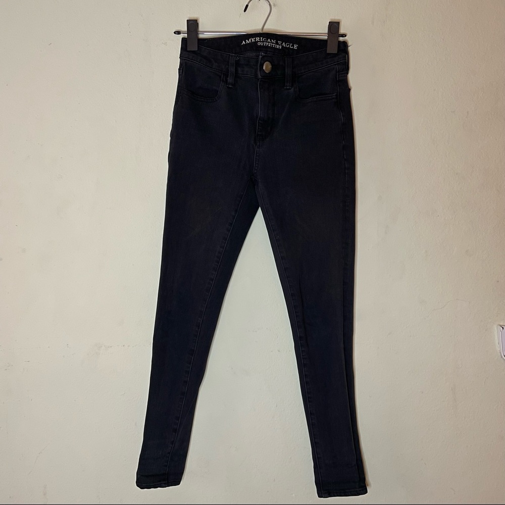 AMERICAN EAGLE Black High Waist Skinny Jeans
